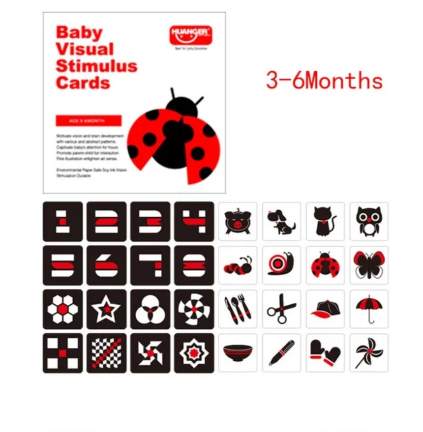 Tarjetas de Estimulacion Visual Sensoriales Montessori 3 - 6 Meses