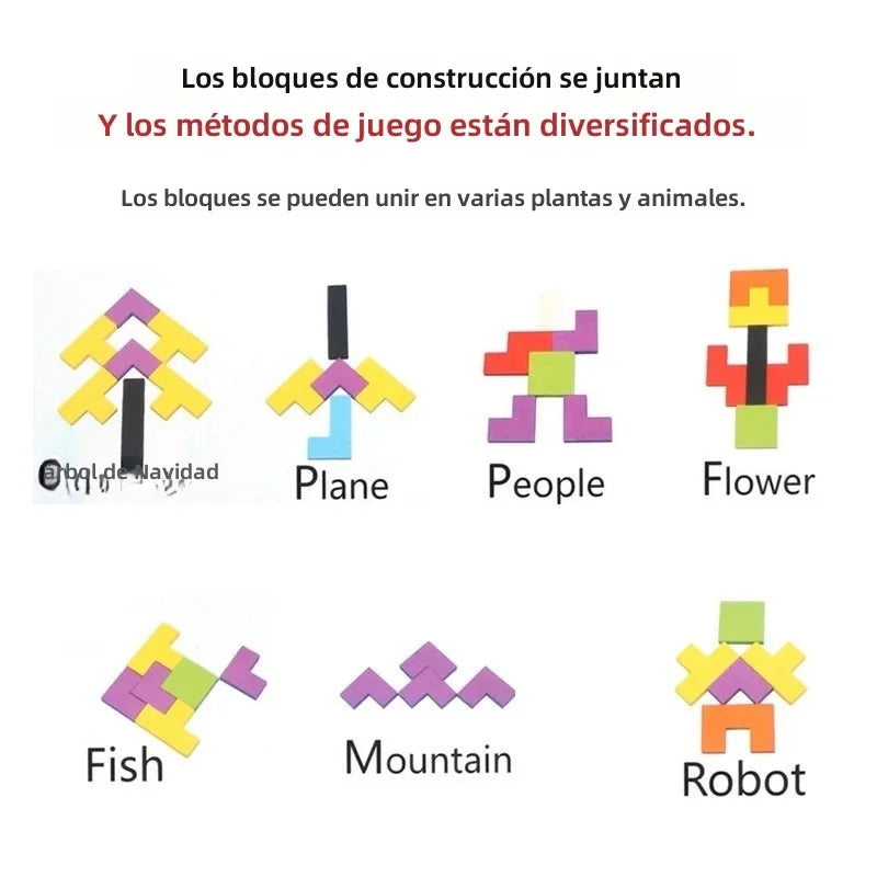Rompecabezas de Madera Tetris Educacion Temprana Niños