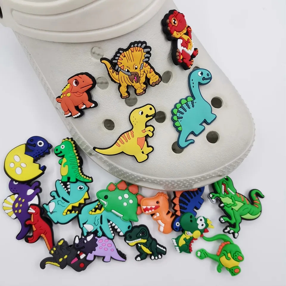 Dijes Charms Pins para Zapatos Crocs de Dinosaurios 20uds.