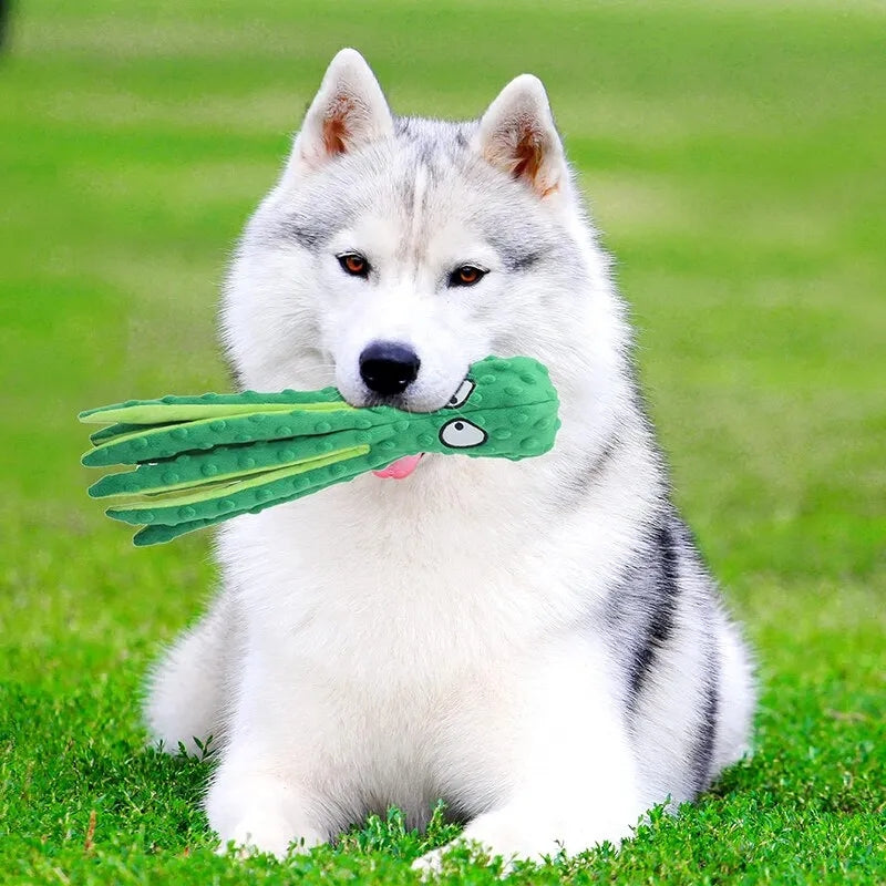 Juguete de Peluche de Pulpo para Masticar Perros Verde