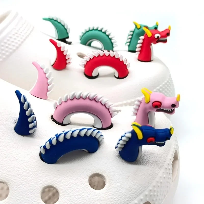 Dijes Charms Pins Dragon 3 Partes Zapatos Crocs 3uds. Rosado
