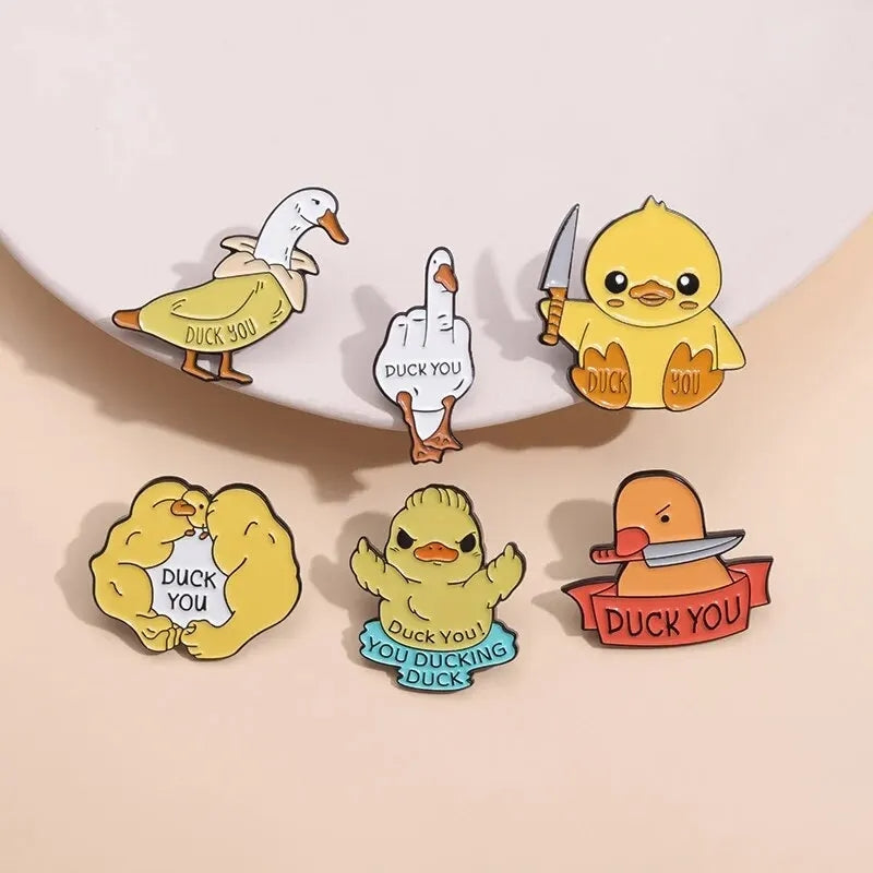 Pins Broches Alfileres Insignias de Metal Para Ropa de Patos 6uds.