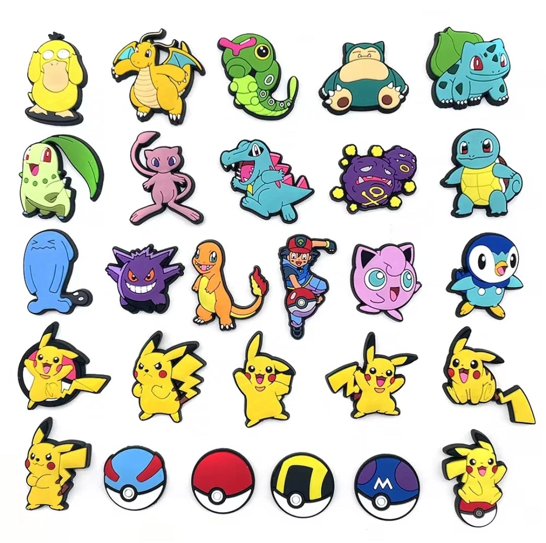 Dijes Charms Pins para Zapatos Pokemon 27uds.