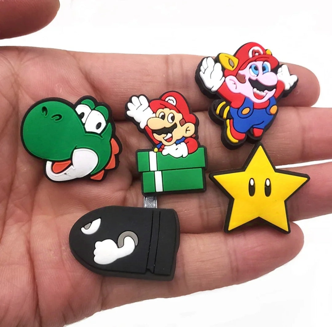 Dijes Charms Pins para Zapatos Crocs Nintendo Mario Bros 27uds.