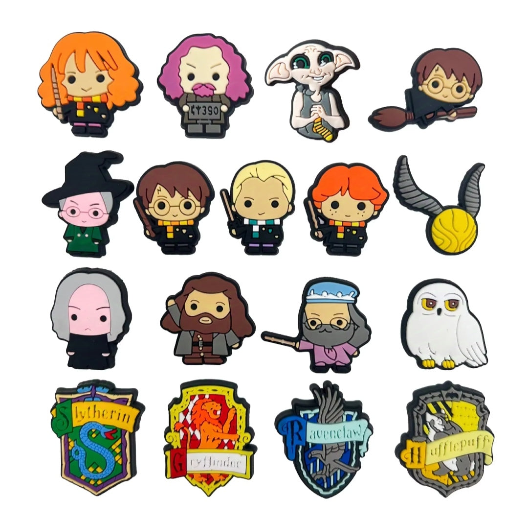 Dijes Charms Pins para Zapatos de Harry Potter 17uds.