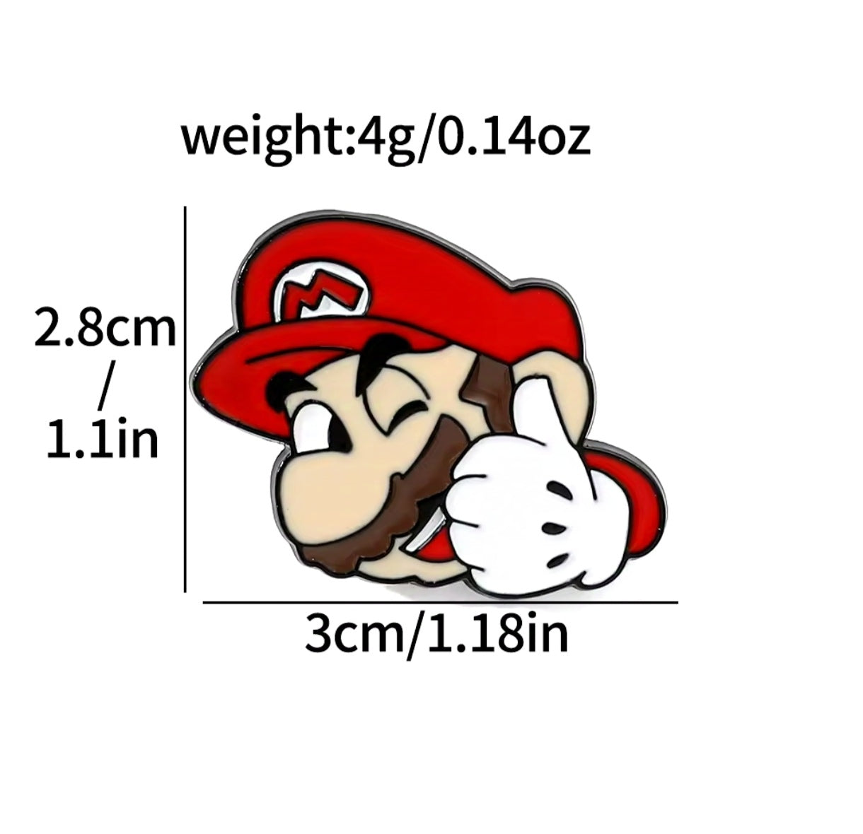 Pins Broches Alfileres Insignias de Metal Para Ropa de Mario Bros 5uds.
