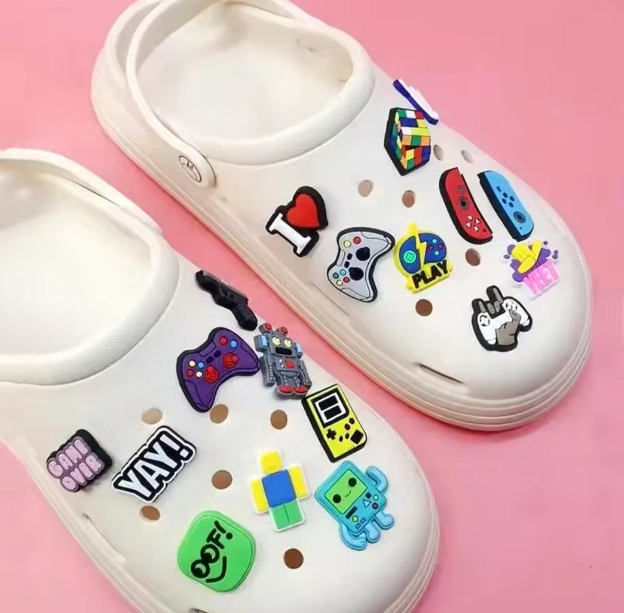 Dijes Charms Pins Gamers para Zapatos Crocs 21uds.