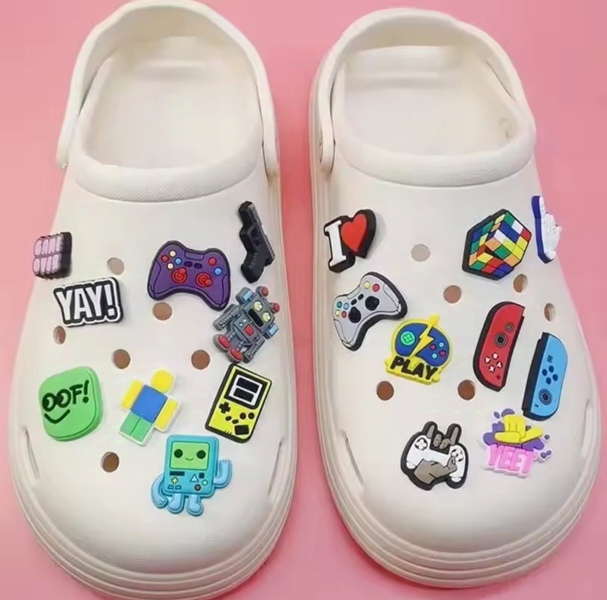 Dijes Charms Pins Gamers para Zapatos Crocs 21uds.
