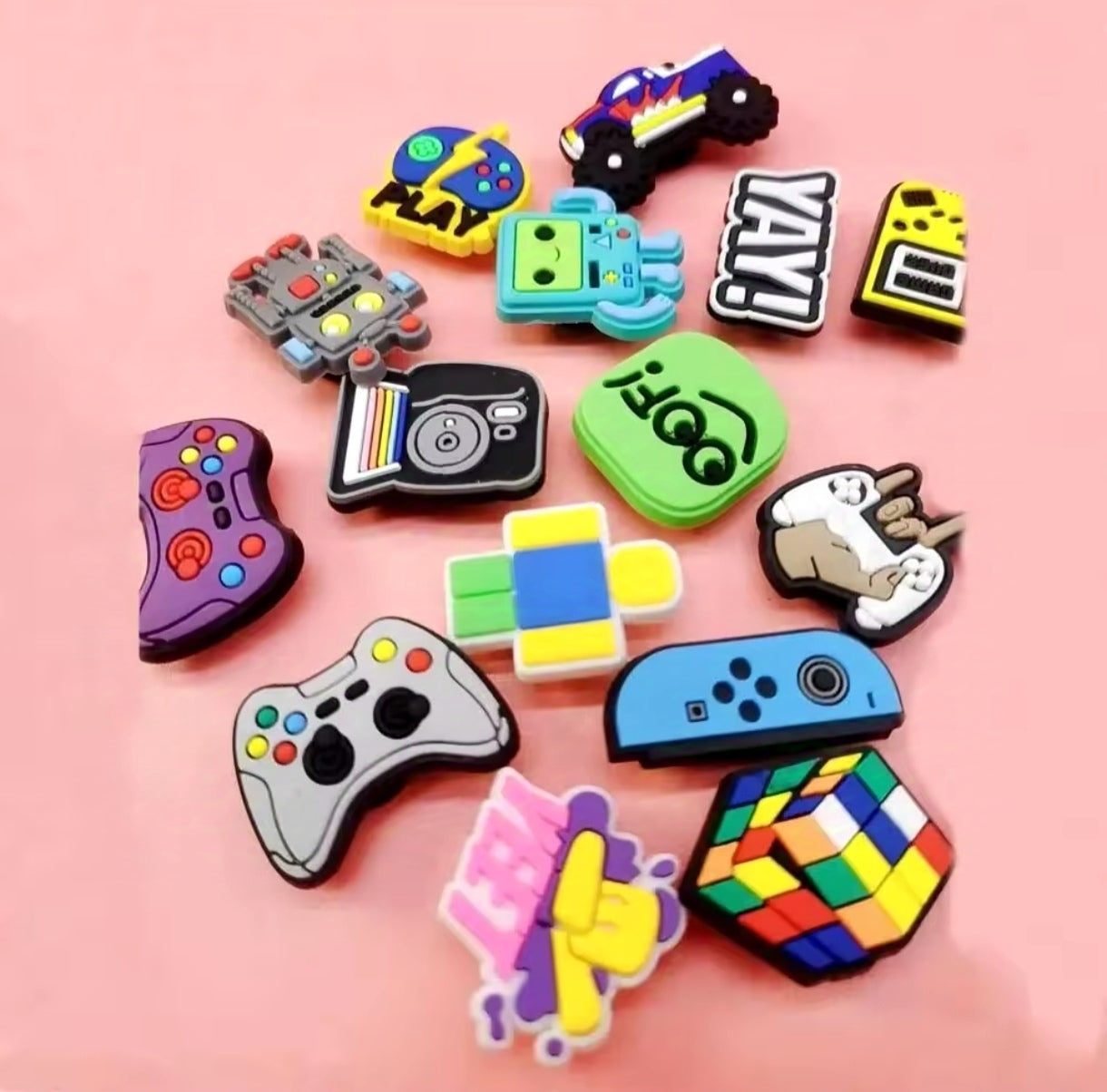 Dijes Charms Pins Gamers para Zapatos Crocs 21uds.