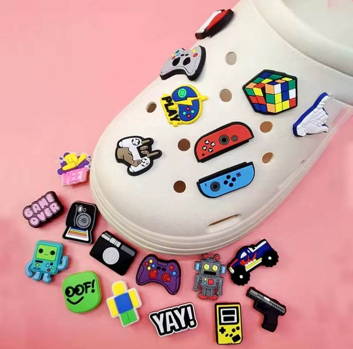 Dijes Charms Pins Gamers para Zapatos Crocs 21uds.