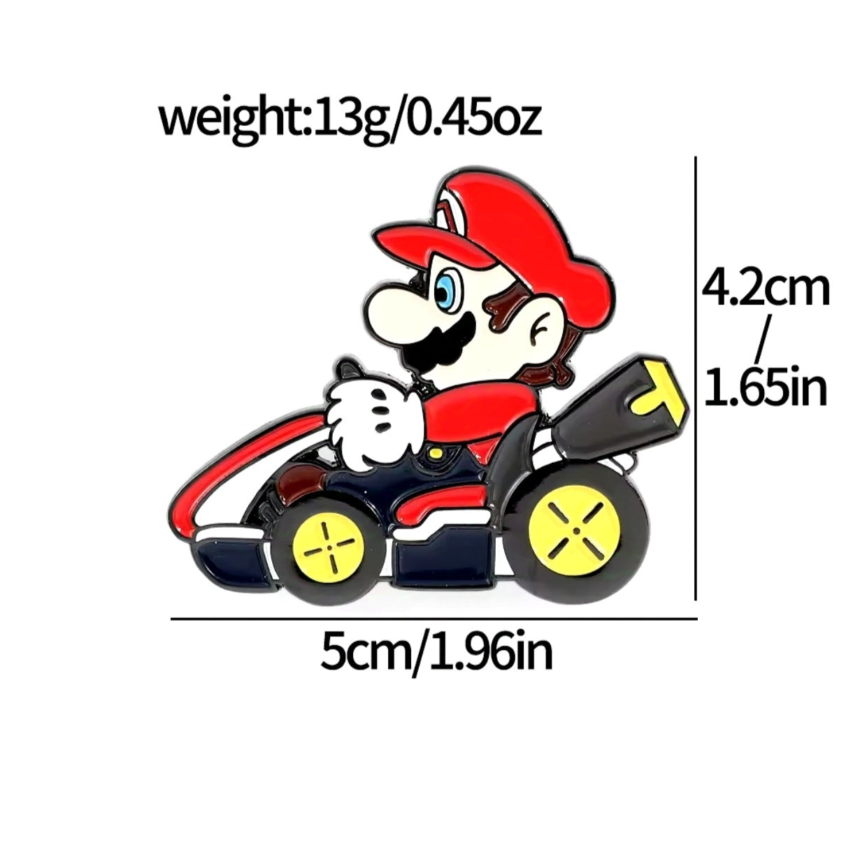 Pins Broches Alfileres Insignias de Metal Para Ropa de Mario Kart 4uds.