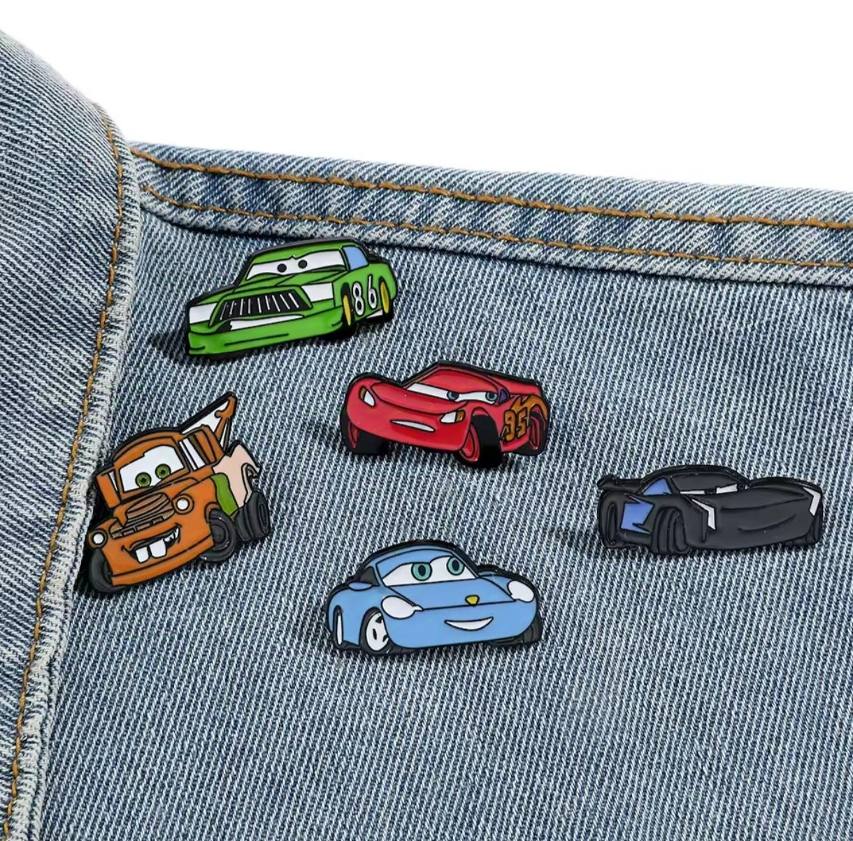 Pins Broches Alfileres Insignias de Metal Para Ropa de Autos Disney Cars 5uds.