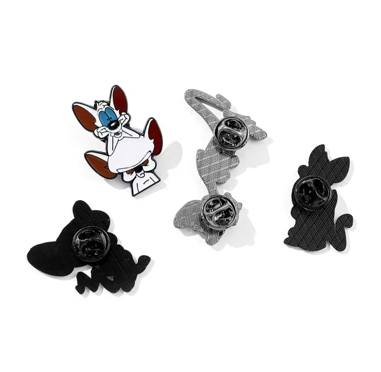 Pins Broches Alfileres Insignias de Metal Para Ropa de Pinky y Cerebro 4uds.