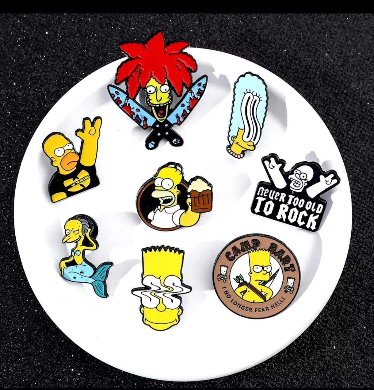 Pins Broches Alfileres Insignias de Metal Para Ropa de Homero Los Simpsons 8uds.