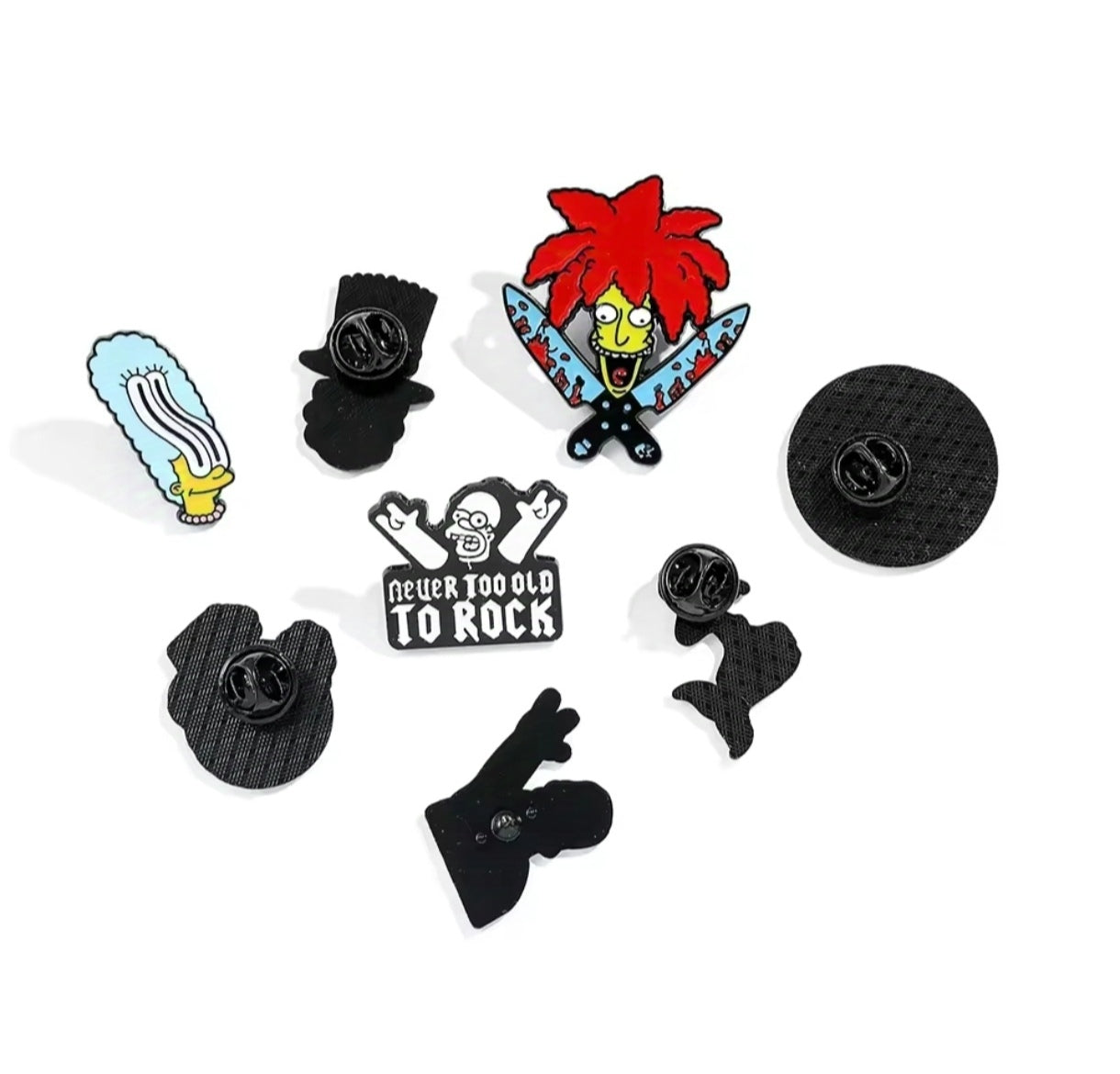 Pins Broches Alfileres Insignias de Metal Para Ropa de Homero Los Simpsons 8uds.