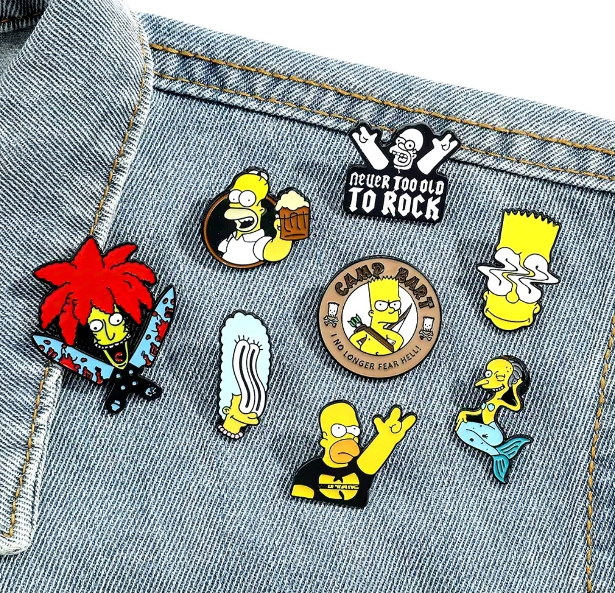Pins Broches Alfileres Insignias de Metal Para Ropa de Homero Los Simpsons 8uds.
