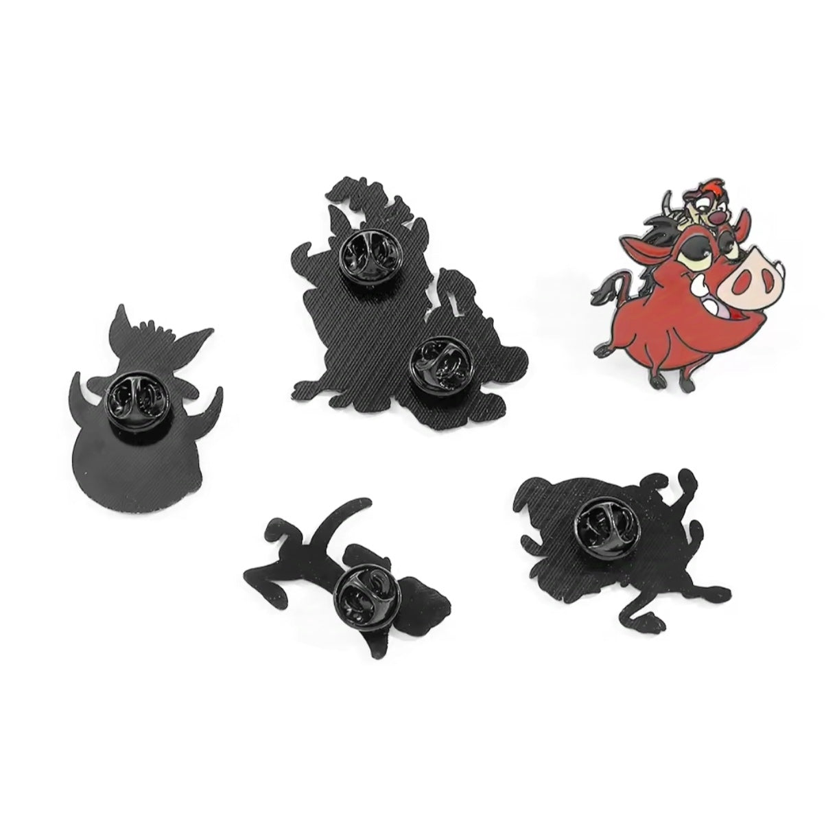 Pins Broches Alfileres Insignias de Metal Para Ropa de Timon y Pumba Rey Leon 5uds.