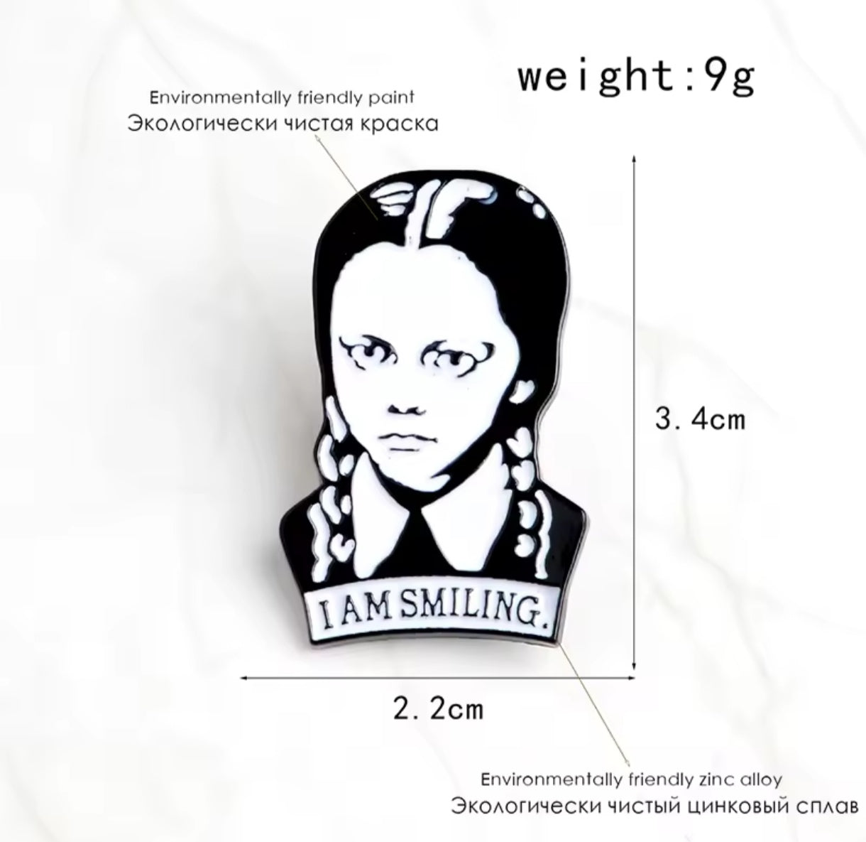 Pin Broche Alfiler Insignia de Metal Para Ropa de Merlina Locos Addams