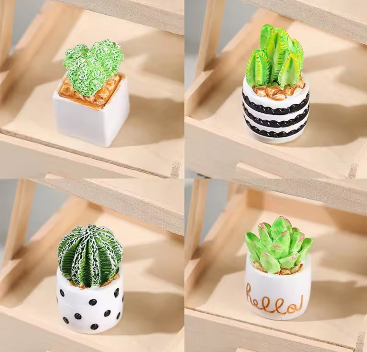 Mini Macetas de Plantas Cactus Florero Miniatura 4uds.