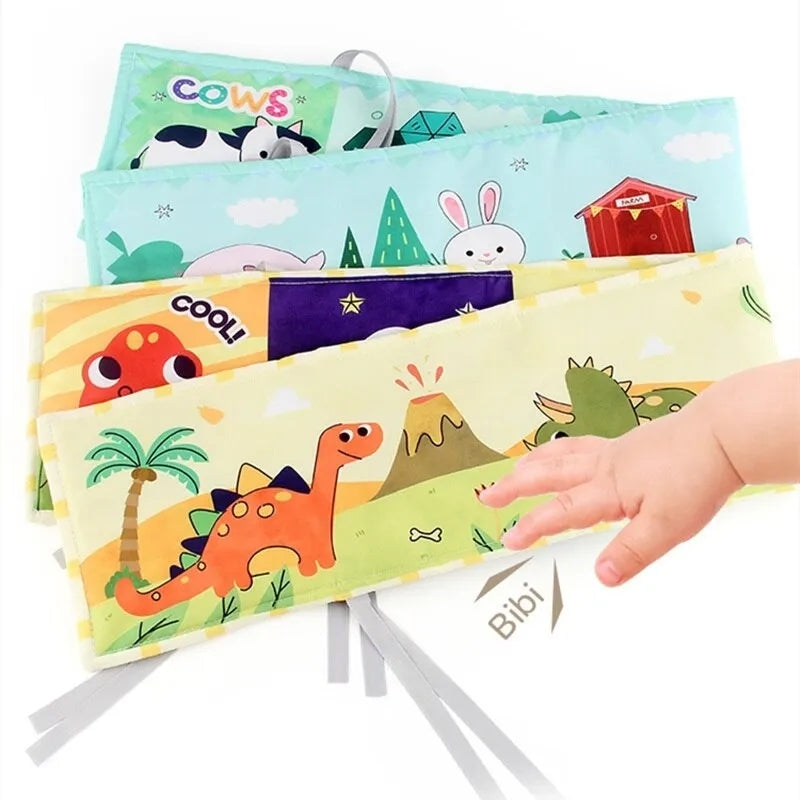 Libro de Tela Sensorial para Bebé de Dinosaurios