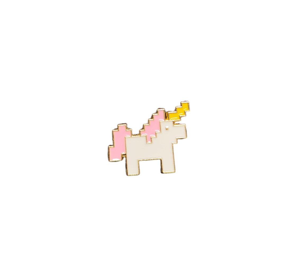 Pin Broche Alfiler Insignia de Metal Para Ropa de Unicornio Pixelado