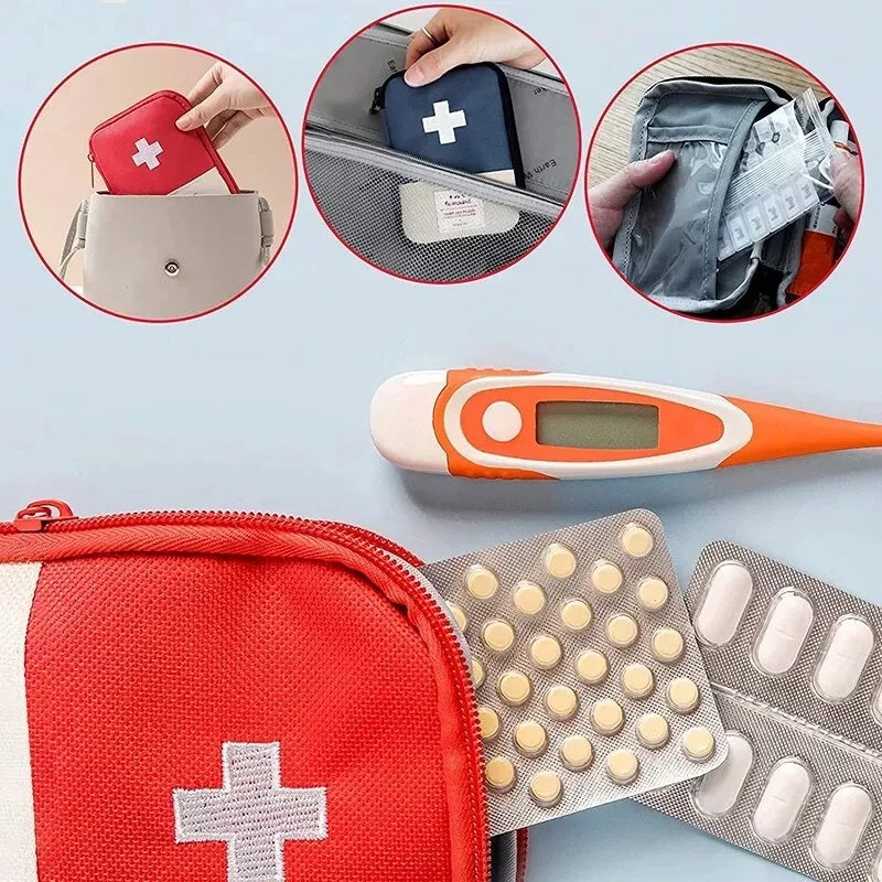 Bolso Botiquín Primeros Auxilios Portátil Roja Vacia