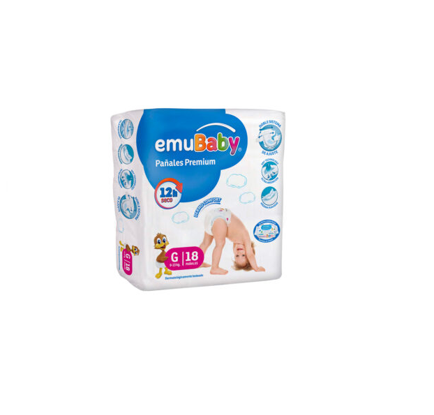 Pañal Emubaby Premium G 18uds.