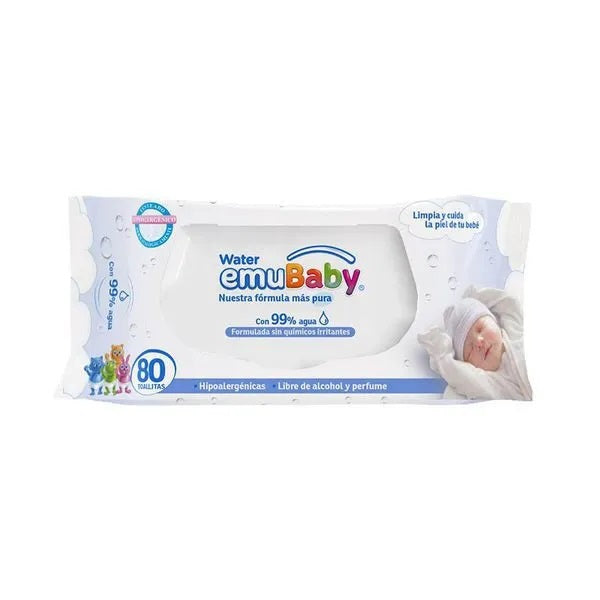 Toallas Húmedas Emubaby Premium Water Wipes 80uds.