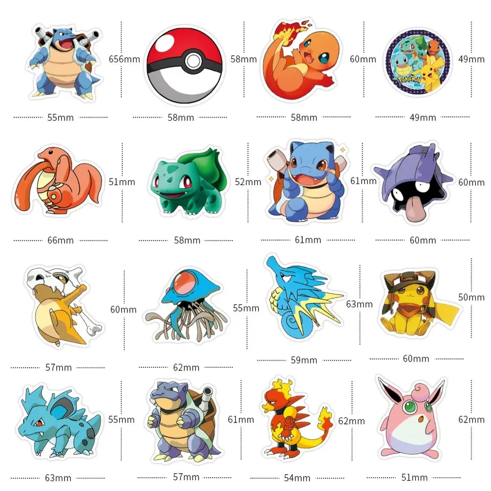 Stickers Pegatinas Anime Pokemon 50uds.