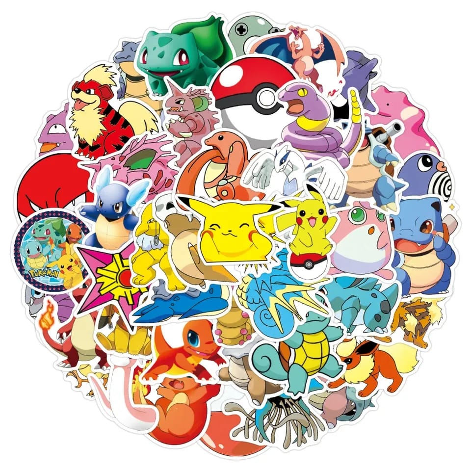 Stickers Pegatinas Anime Pokemon 50uds.