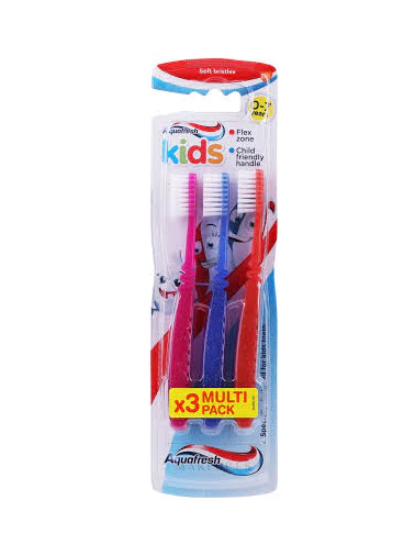 Cepillo Dental Aquafresh Niños Pack de 3 (0-7 años)