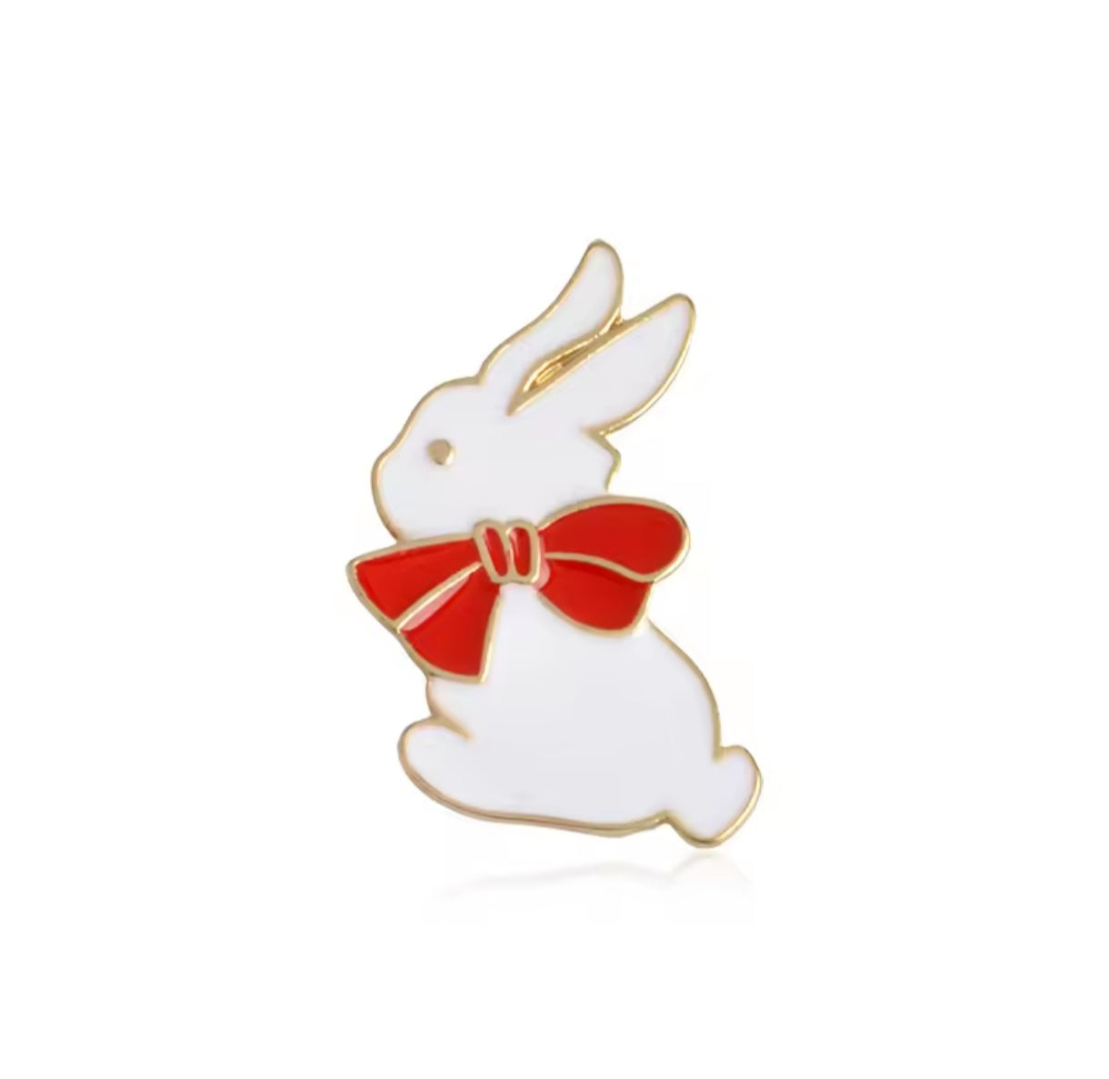 Pin Broche Alfiler Insignia de Metal Para Ropa de Conejo Rojo