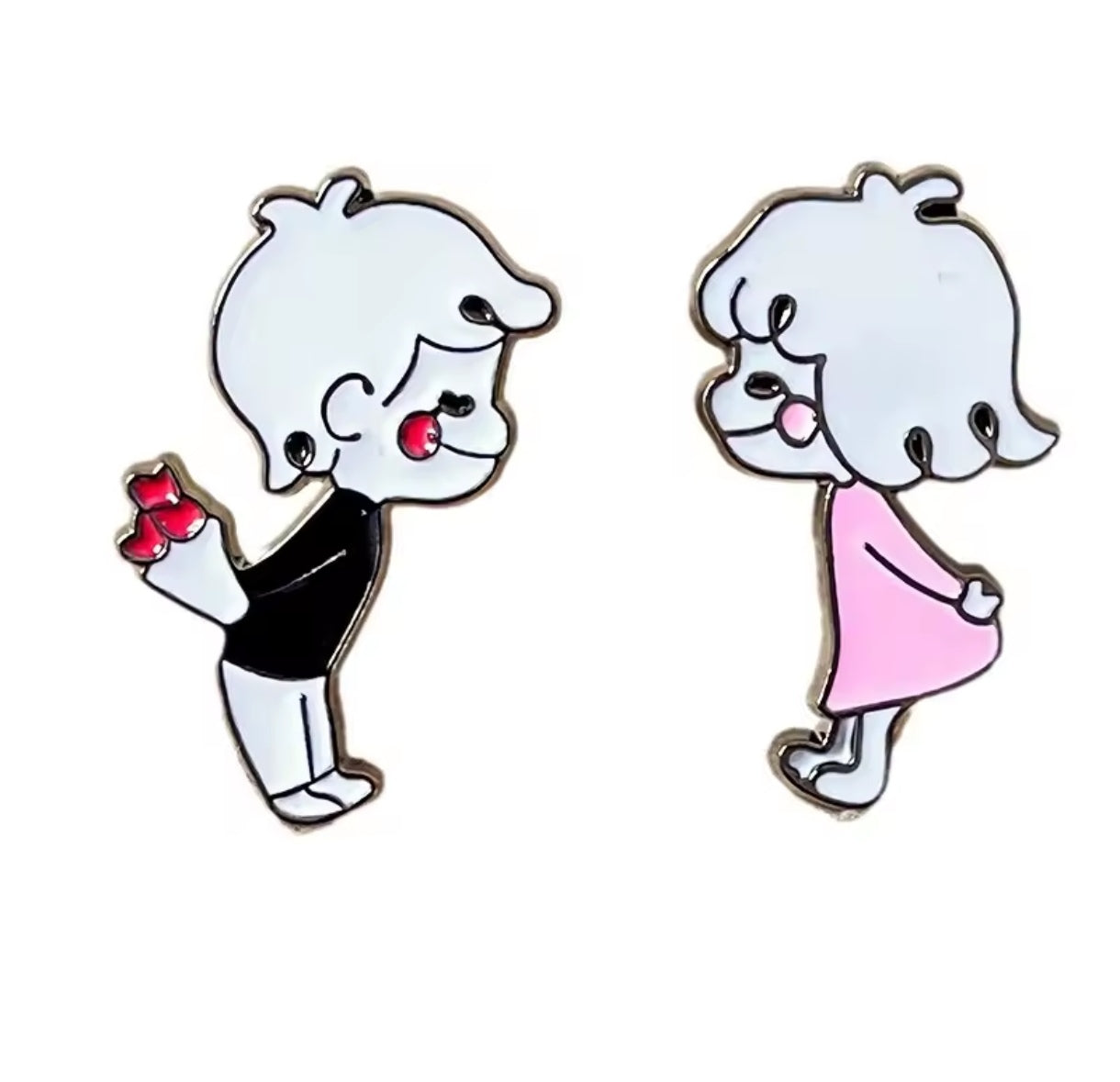 Pin Broche Alfiler Insignia de Metal Para Ropa de Pareja Enamorados
