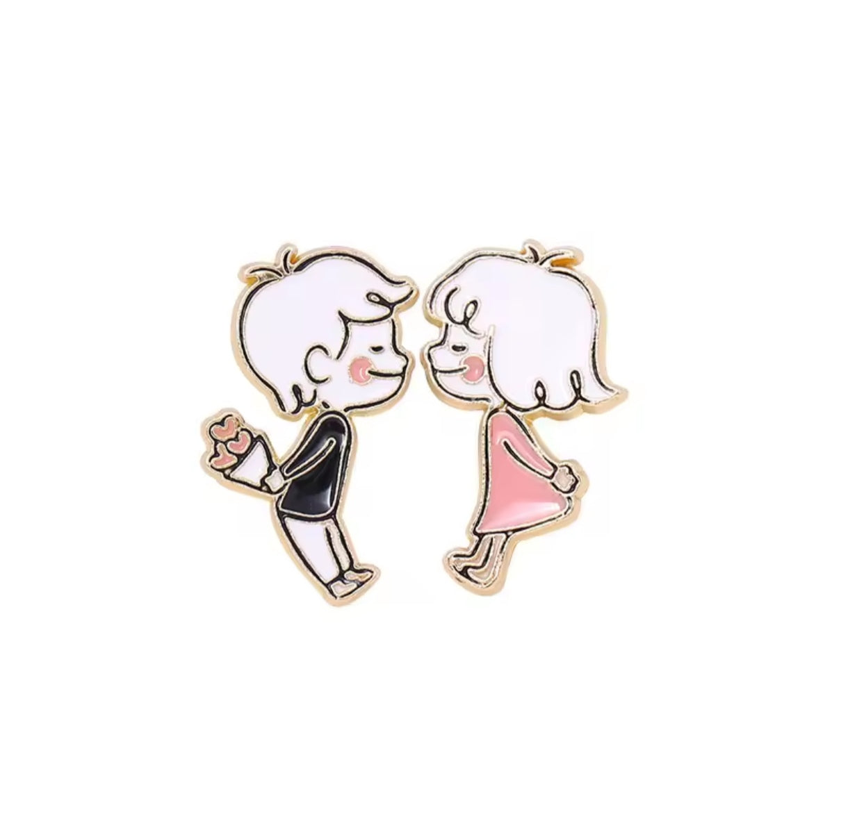 Pin Broche Alfiler Insignia de Metal Para Ropa de Pareja Enamorados