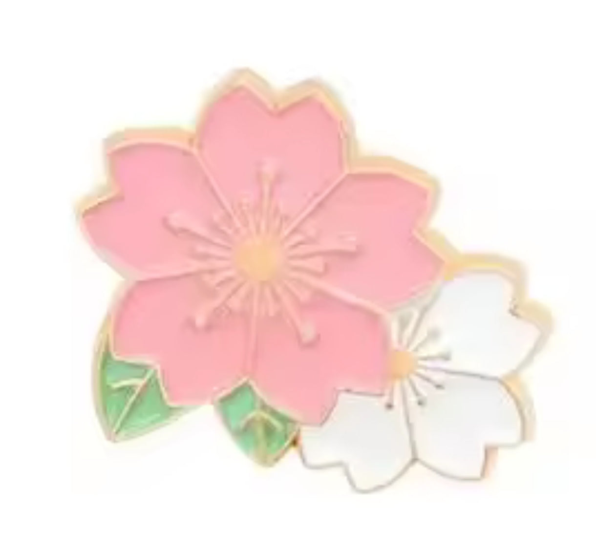 Pin Broche Alfiler Insignia de Metal Para Ropa de Flores Rosa y Blanca