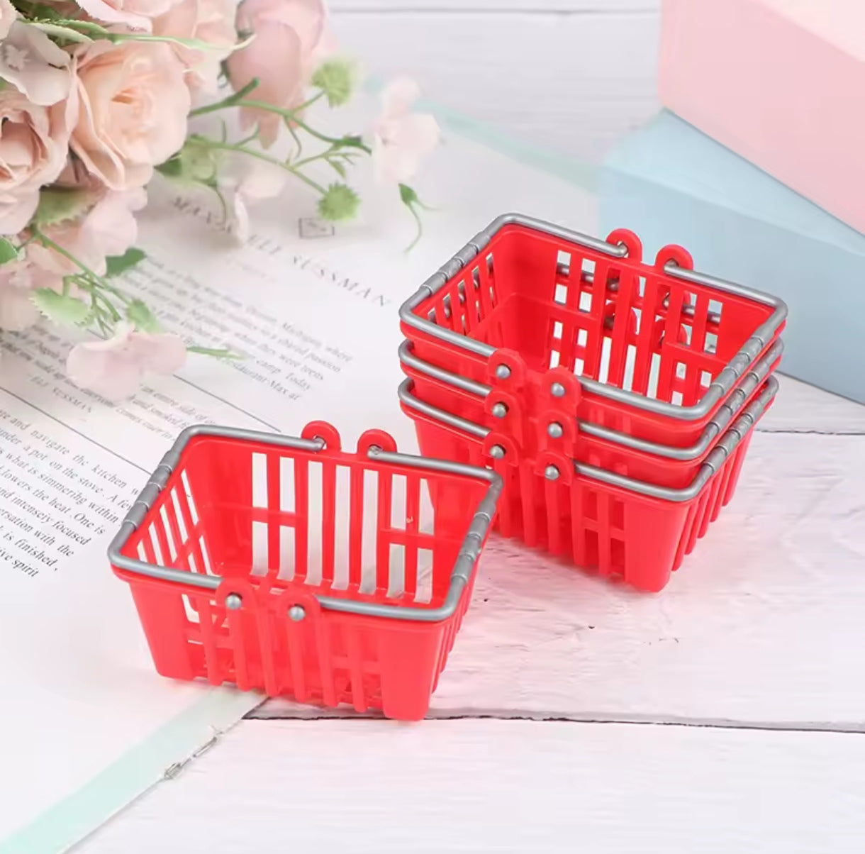 Mini Canasto Supermercado Rojo 1ud.