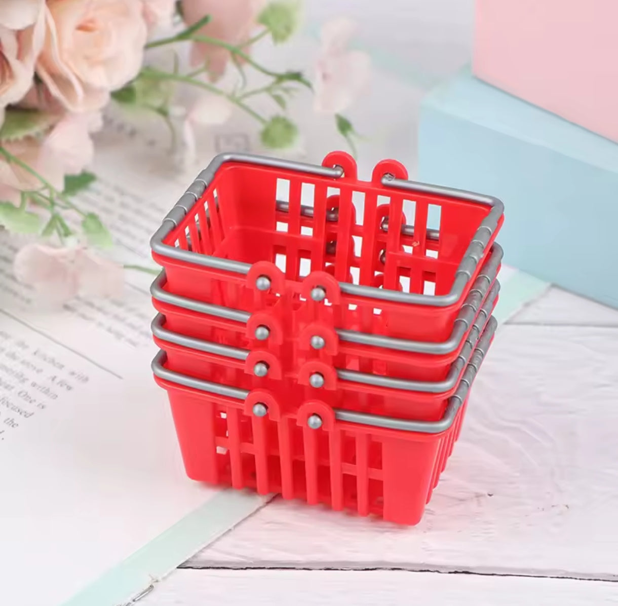 Mini Canasto Supermercado Rojo 1ud.