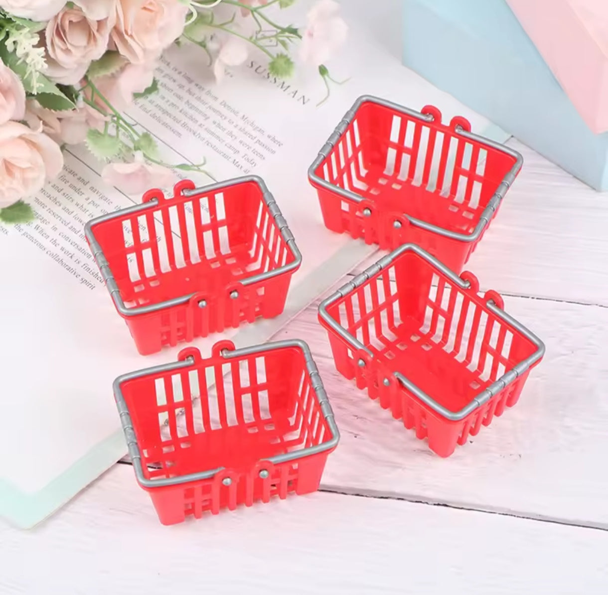 Mini Canasto Supermercado Rojo 1ud.