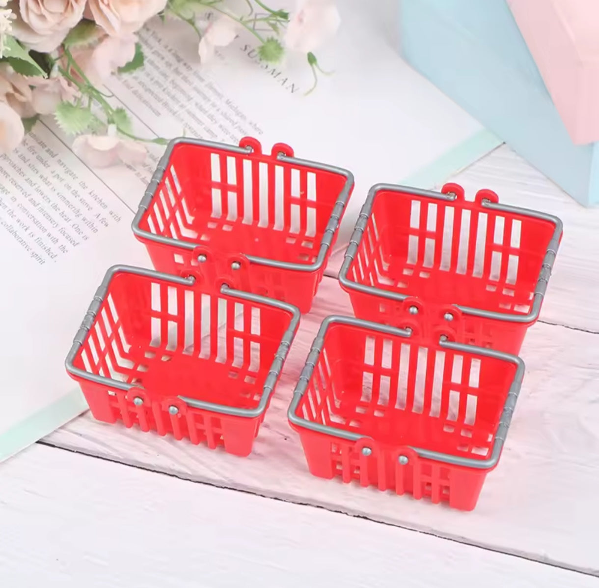 Mini Canasto Supermercado Rojo 1ud.