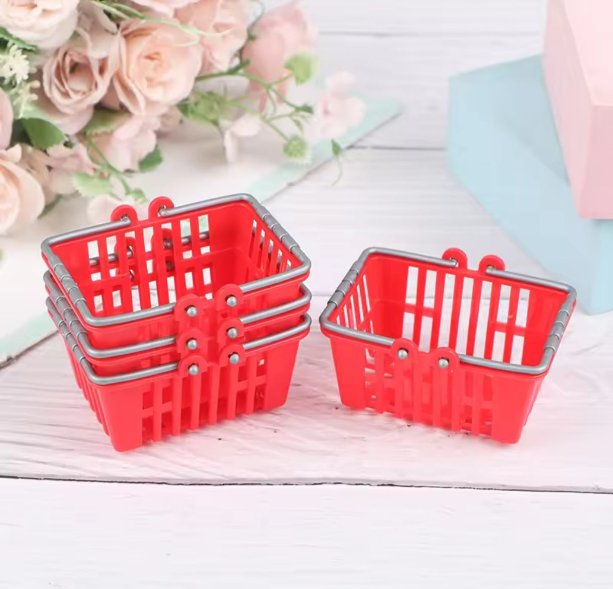 Mini Canasto Supermercado Rojo 1ud.