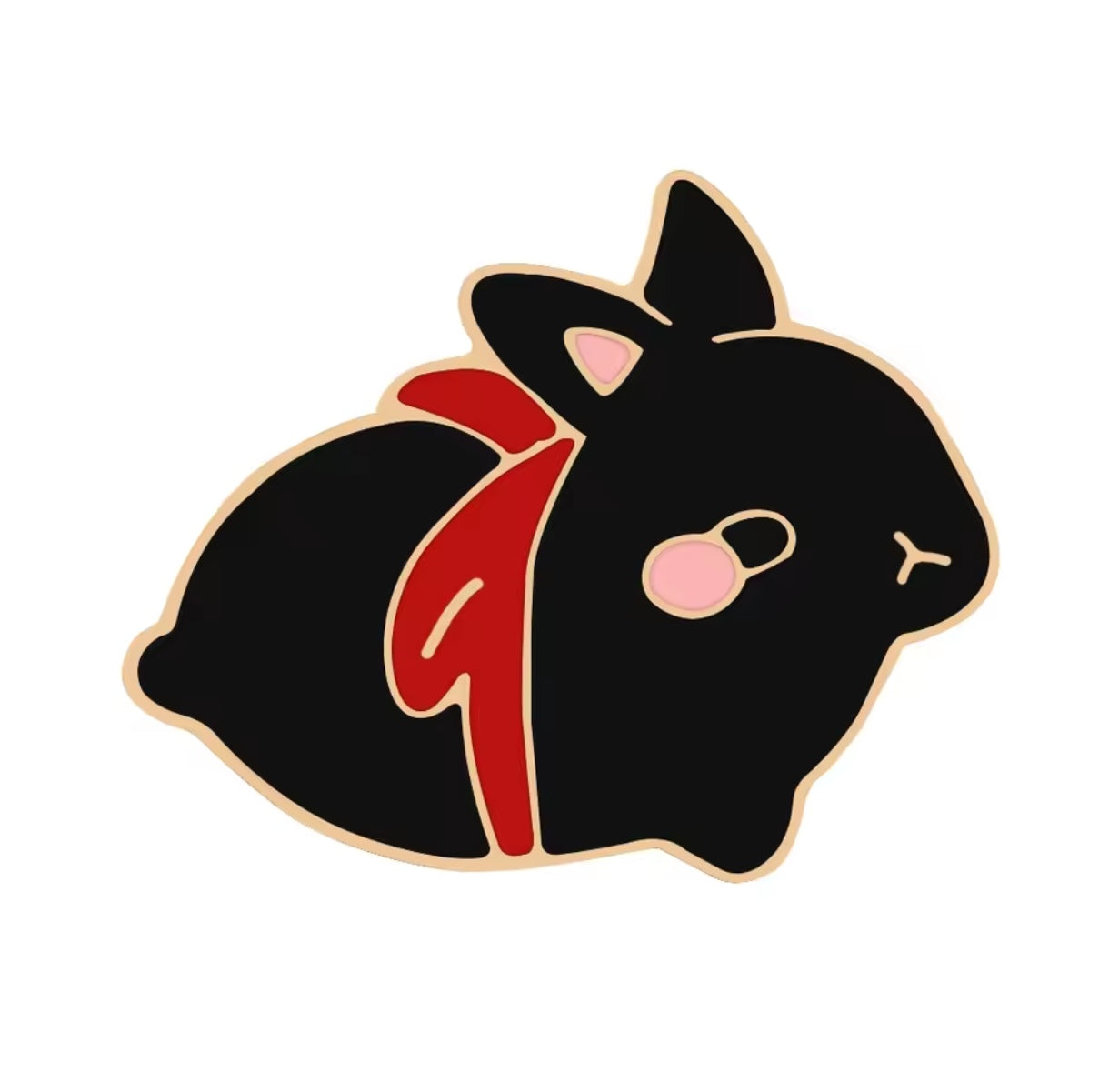 Pin Broche Alfiler Insignia de Metal Para Ropa de Conejo Negro Lindo
