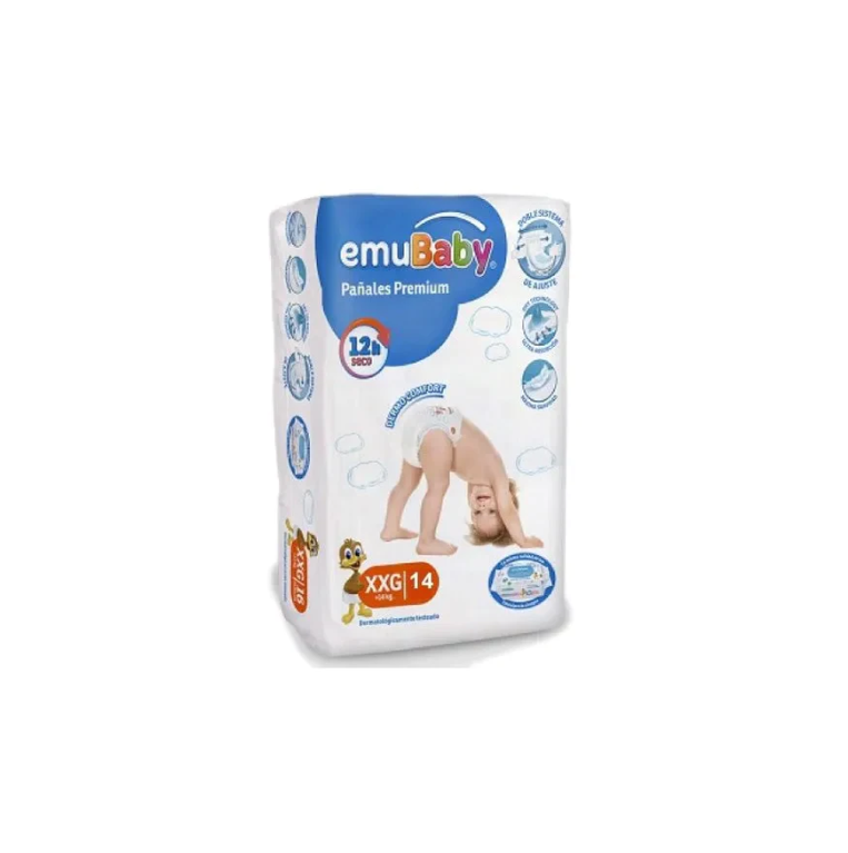 Pañal Emubaby Premium XXG 14uds.