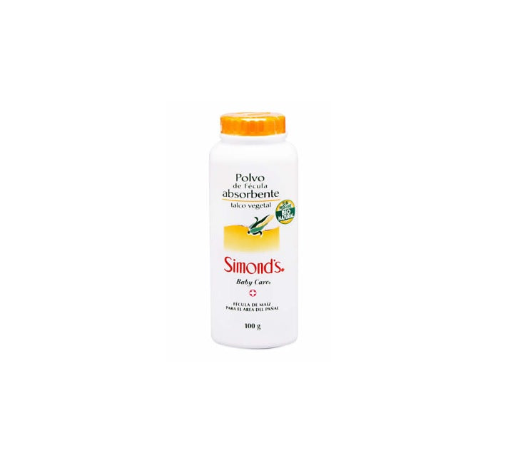 Talco Simonds Polvo de Fécula Almidon de Maiz con Oxido de Zinc 100gr.