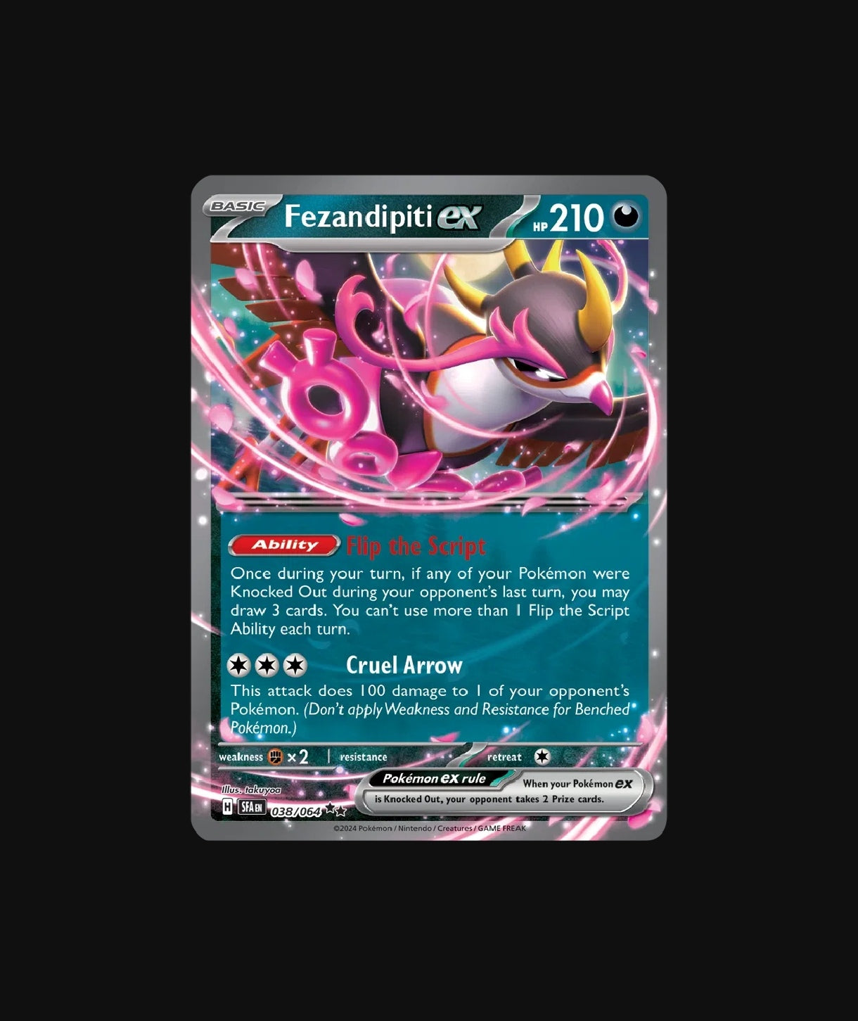 Carta Single Pokemon Fezandipiti Ex en Español