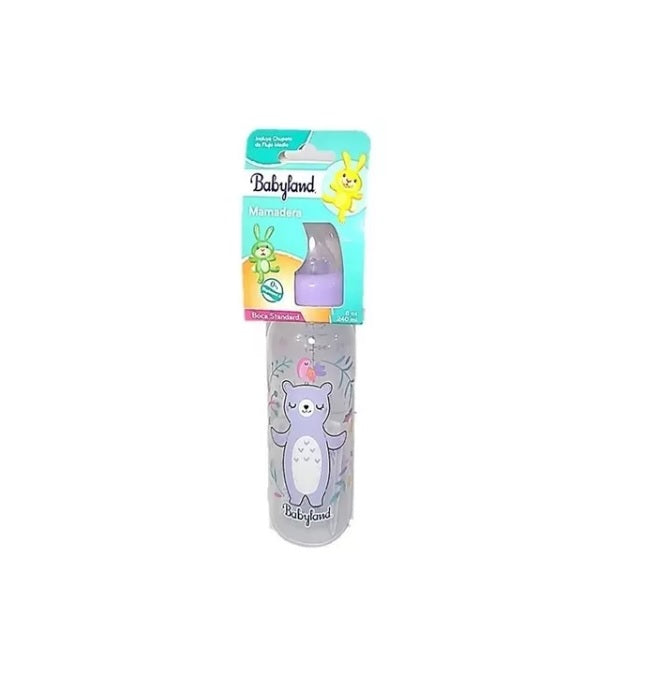 Mamadera 🍼 Babyland Boca Standard 240ml. Rosada Lila