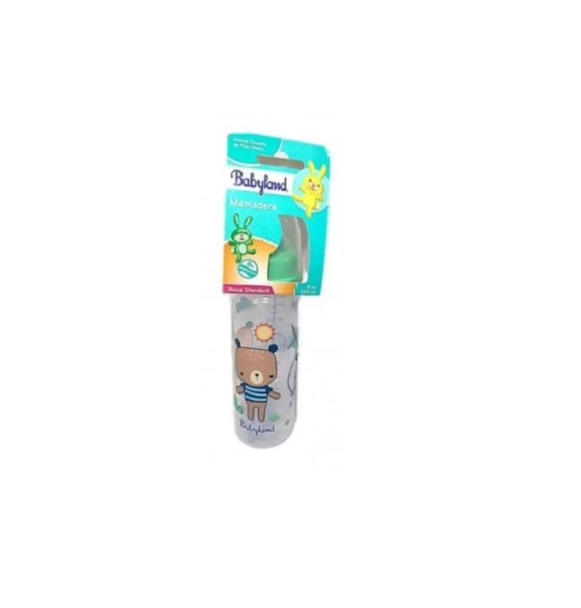 Mamadera 🍼 Boca Standard Babyland 240ml. Verde