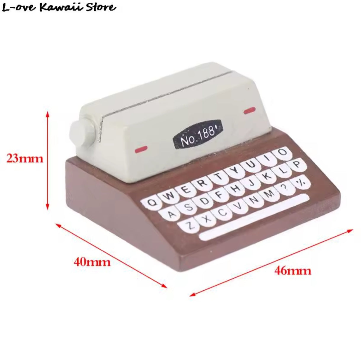 Mini Maquina de Escribir Cafe Casa de Muñecas