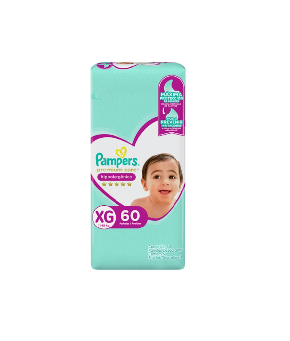 Premium Care Pampers Pañal XG 60uds.