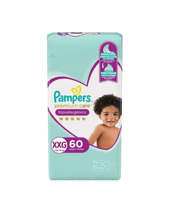 Premium Care Pampers Pañal XXG 60uds.