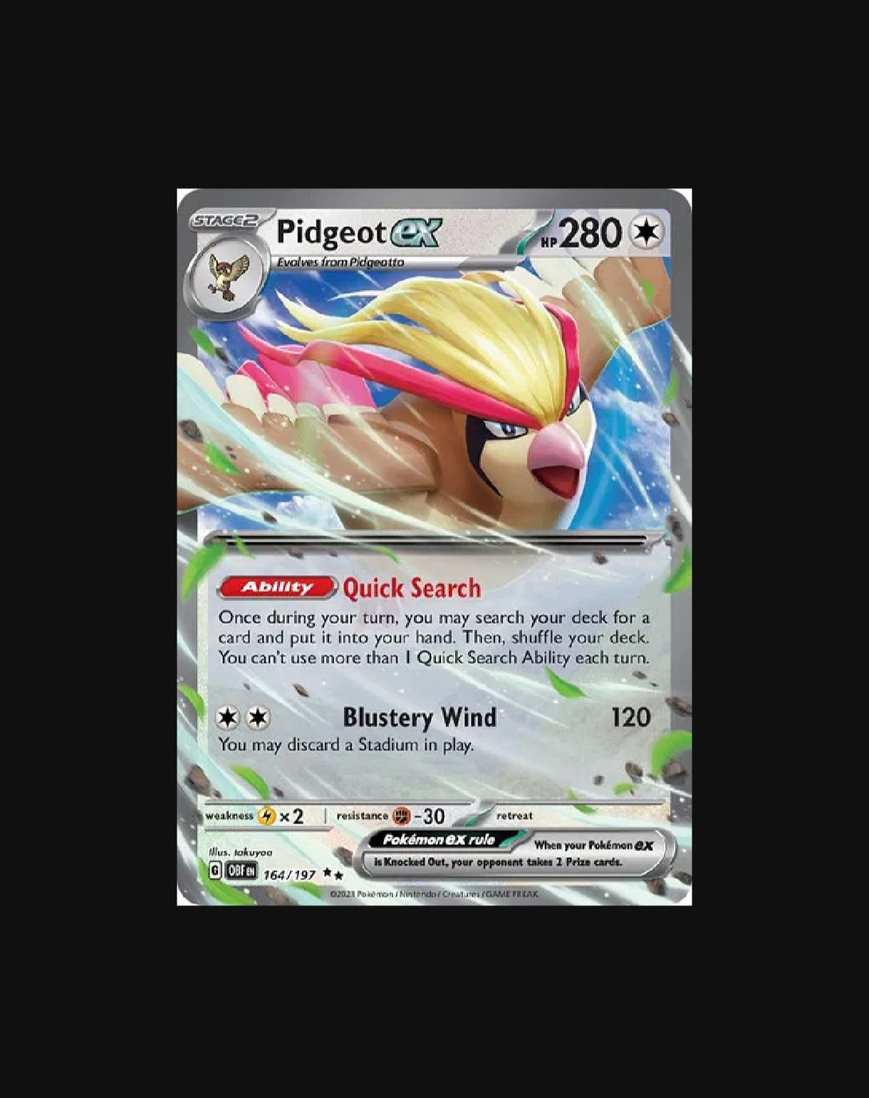 Carta Single Pokemon Pidgeot Ex en Ingles